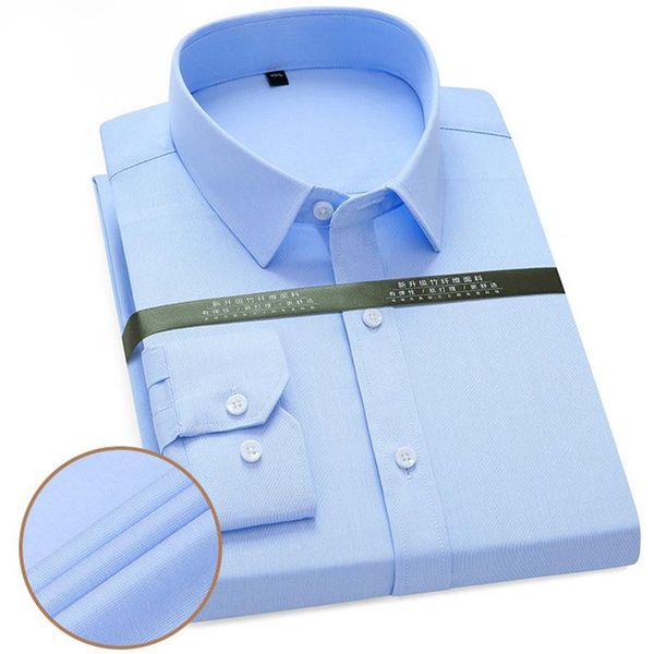 

men's dress shirts classic long sleeve striped basic pocket-less design formal business standard-fit office man social shirt, White;black
