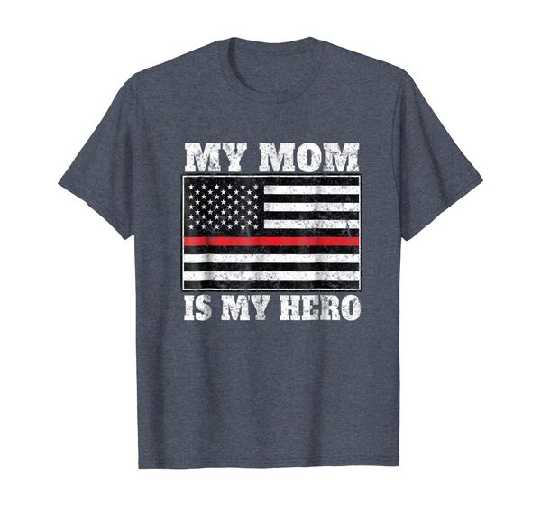 

firefighter son shirt daughter my mom is my hero tshirt, White;black