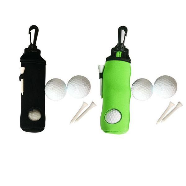 

golf training aids utility pouch neoprene balls holder tees accessories bag portable carrying storage case with swivel waist belt