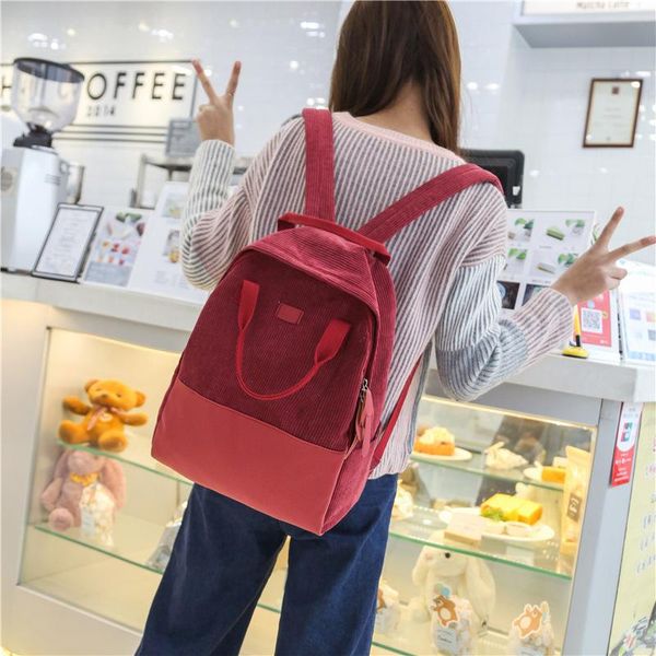 

backpack style women's hipster dull polish fashion canvas schoolbag computer bag