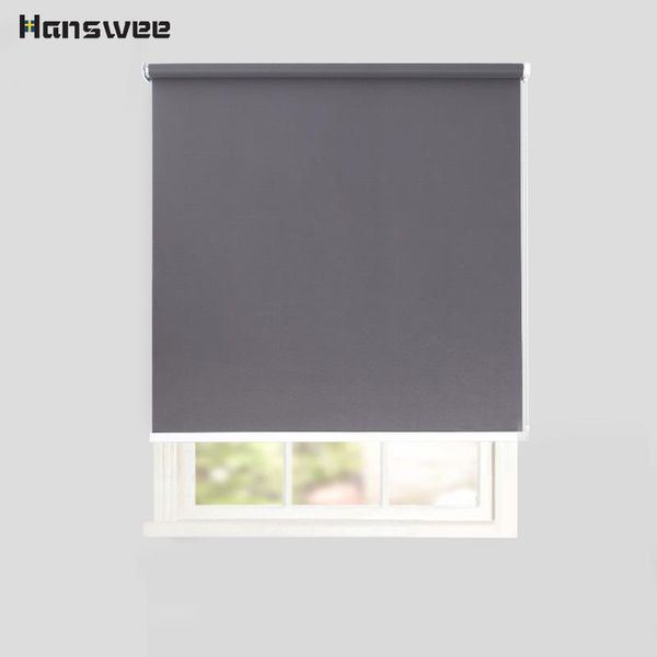 

blinds hanswee 100% blackout sunblock shading roller with water drop bottom bar customized size and many colour available