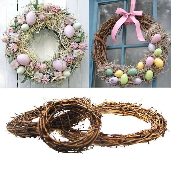 

easter diy rattan wreath chocolate eggs decoration for home happy case colorful egg gift party