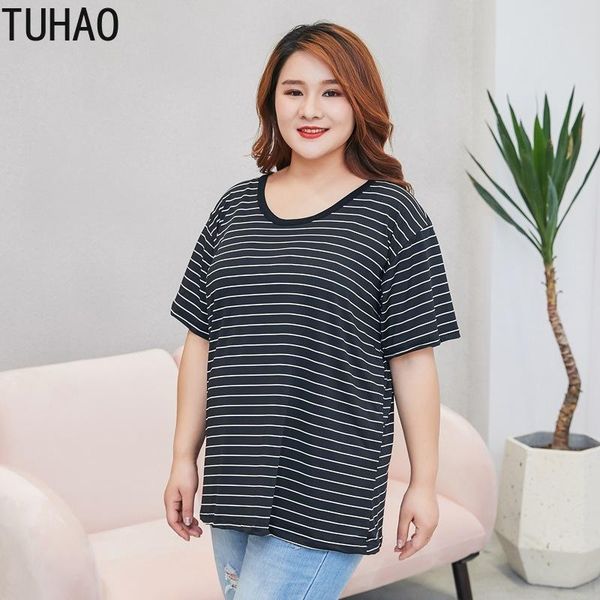

women's blouses & shirts tuhao womens and big size 7xl 6xl 5xl 4xl summer striped blouse plus female loose clothes wm31, White