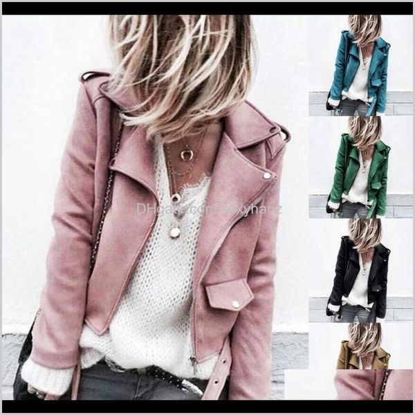 Jackets Womens Casual Outono Faux Suede Slim Zippers Casaco Curto Cool Motocicleta Jaqueta Mulheres Chaqueta Mujer Qnzcp EOJTP