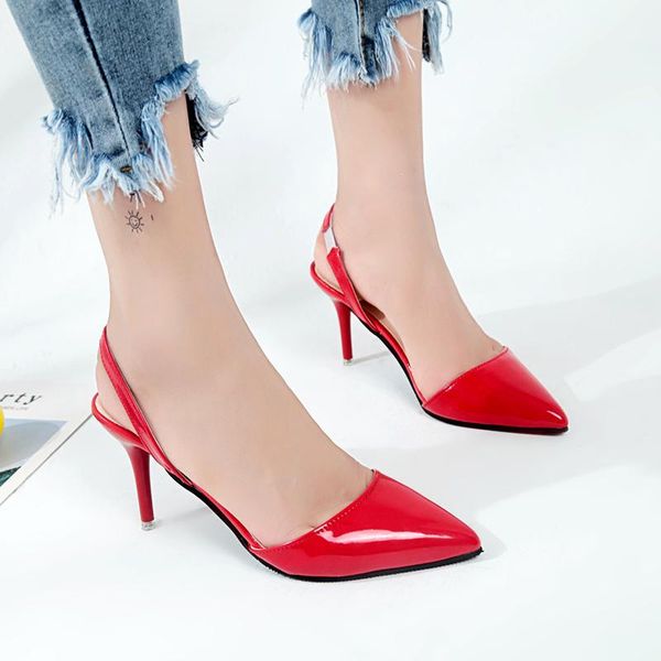 

ladies stiletto woman fashion bow strap casual high heels for heel office shoes concise elegant high-heeled u22-36 sandals, Black