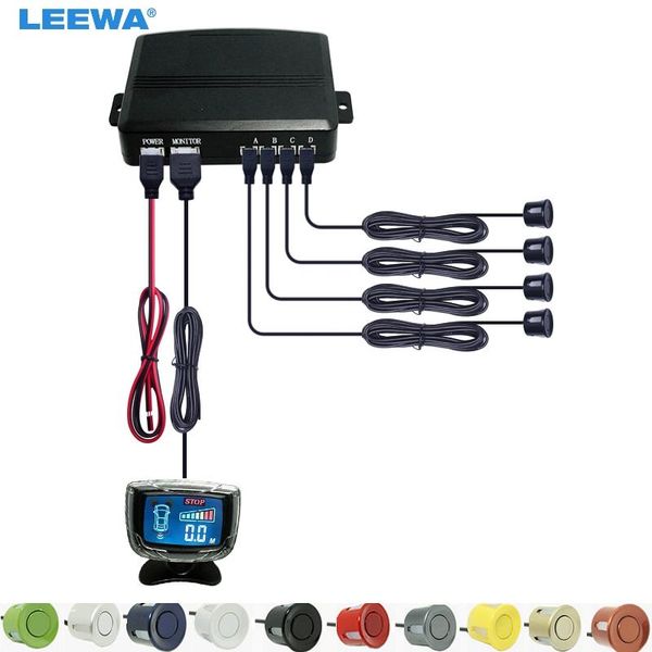 

car rear view cameras& parking sensors leewa waterproof colorful reversing aid lcd display 4-sensor reverse backup sensor radar sysytem #ca8