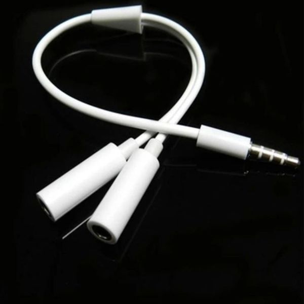 3,5 mm 1 masculino para 2 dual fêmea áudio estéreo adaptador adaptador fone de ouvido y cabo de divisor para samsung htc