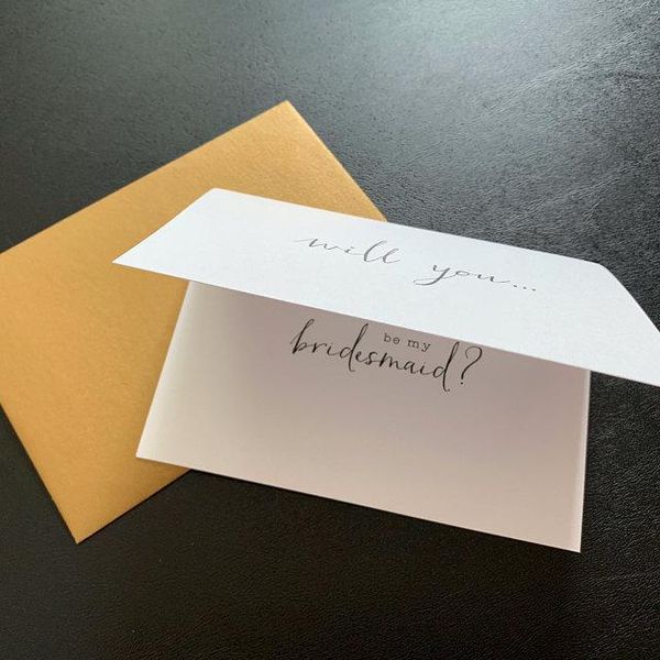 

greeting cards custom text will you be my bridesmaid matron of honor, maid flower girl, bridesmaid, bridesman proposal card