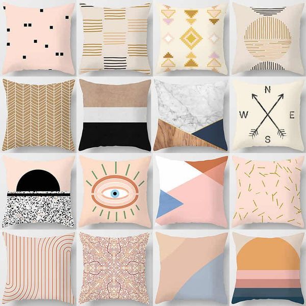 

pillow 45x45cm earth color geometric cushion abstract case sofa car