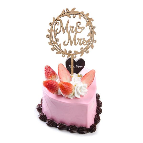 

other festive & party supplies mrs wooden wedding cake er decorative wood grain picks for decoration (garland)