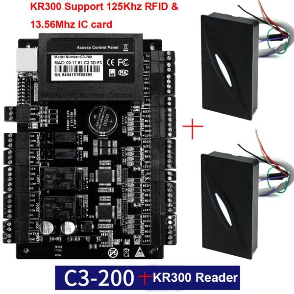 

ip-based door access control panel with 2pcs kr300 reader tcp/ip rs485 communication advanced wiegand 26-bit fingerprint