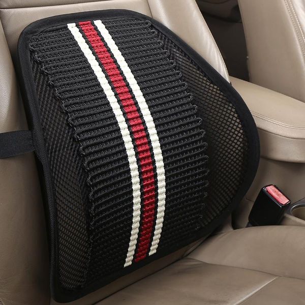 

seat cushions car waist cushion office chair massage back lumbar support mesh pad black for driver