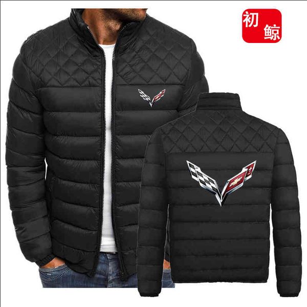 

large car printed cotton cloth solid color winter coat men's wear, Black