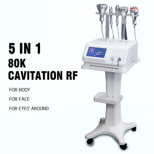6 in 1 80k Kavitation Slimming System Ultraschall Liposlim Maschine Fünf Griffe Körper Cellulite Behandlung Fettverbrennung