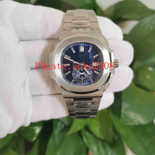 

bp maker watches men wristwatches 40.5mm 5980/1r-001 stainless 904l blue dial chronograph cal.ch 28-520 eta 7750 movement mechanical automat, Slivery;brown