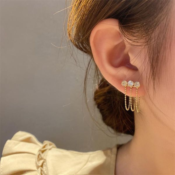 

dangle & chandelier 2021the 2021 tassel beads earrings show temperament senior two wear s925 earpins feeling sweet, Silver