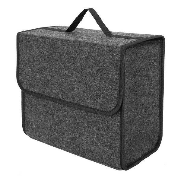 

car organizer uxcell gray felt cloth multi-use portable collapsible storage box trunk folding auto rear