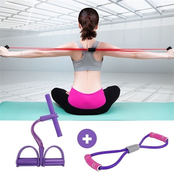 Bandas de resistência elásticas borracha 8 palavra peito expansor corda para treinamento de fitness esportes exercício ginásio equipamento de treino 220216