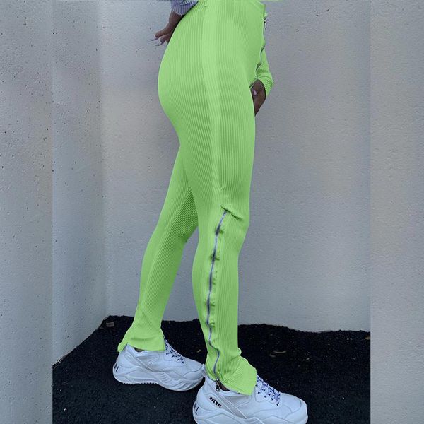 

women's pants & capris zipper hight waist with split joggers sweatpants women 2021 streetwear bell bottom long flare pantalon femme, Black;white