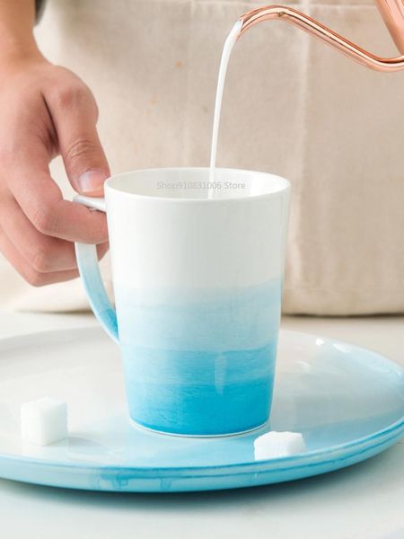 

mugs good-looking cup ceramic milk tea net red high children large capacity beautiful