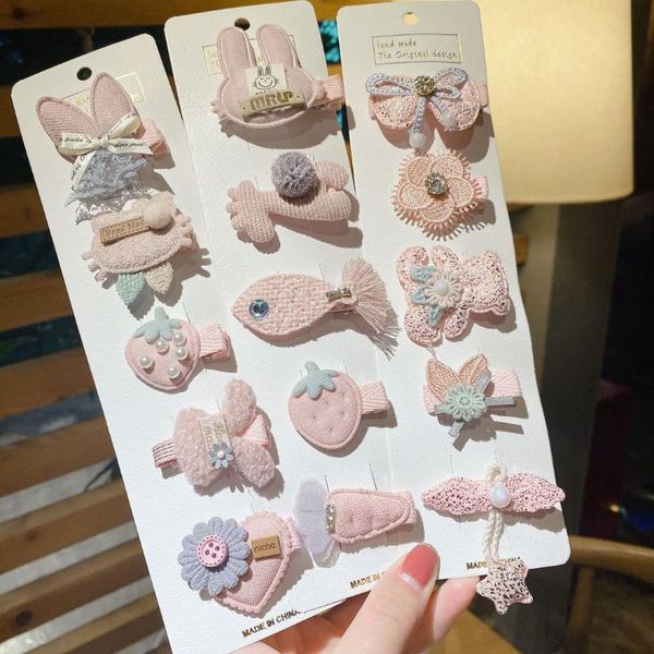 

hair accessories 5pcs cute baby kids mesh yarn lace pins with ribbon wrap children girls hairpins organza bow clips, Slivery;white