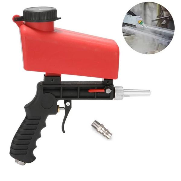

professional spray guns portable gravity pneumatic sandblasting 90psi adjustable small air blasting machine derusting sandblaster gun set