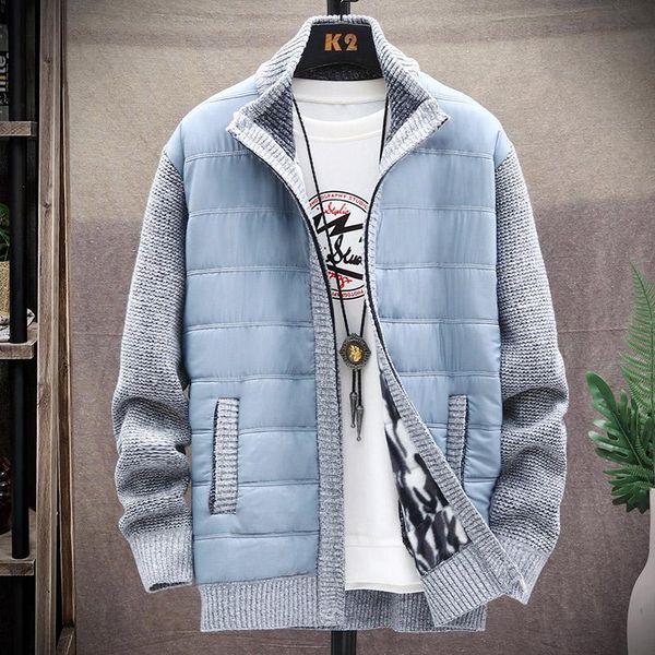 

men's sweaters 2021 autumn korean o-neck with thick and velvet cardigan knitted sweatercoats solid jacket male -3xl, White;black