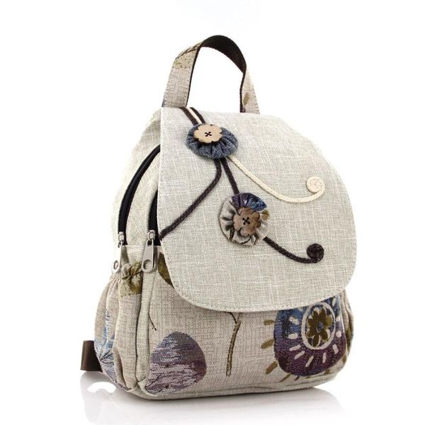 

school bags cotton linen floral children kids handmade travel backpacks satchel book pouches mochila bolsos mujers for girls