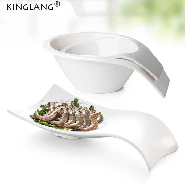

white color melamine salad bowl with handle vegetable pot display bowls