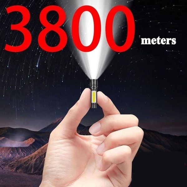 

flashlights torches usb strong light portable led key chain outdoors built-in battery rechargeable hiking camping