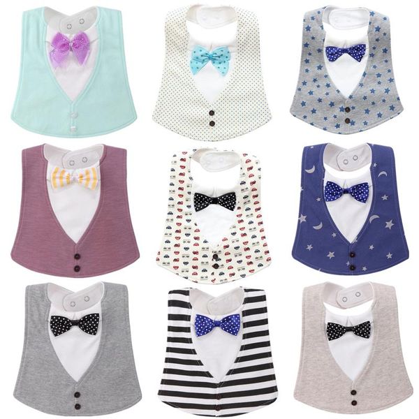 

bibs & burp cloths baby boys waterproof saliva towel cotton infant gentleman bow-tie feeding for children girls stuff