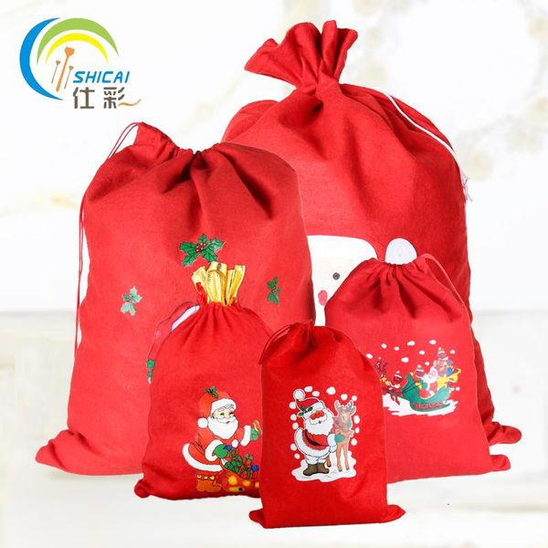 

christmas decorations 1pcs / bags present santa claus decoration red gift sack