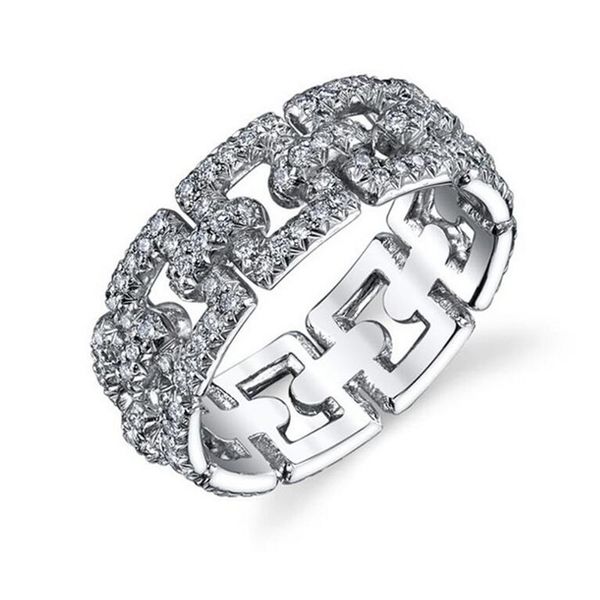 2021 Choucong Marca Mulheres Exclusivas Anel de Casamento Espumante Jóias Luxo 925 Sterling Prata Full Paver Full Sapphire CZ Diamante Cadeia de Noivado Banda Anéis Presente