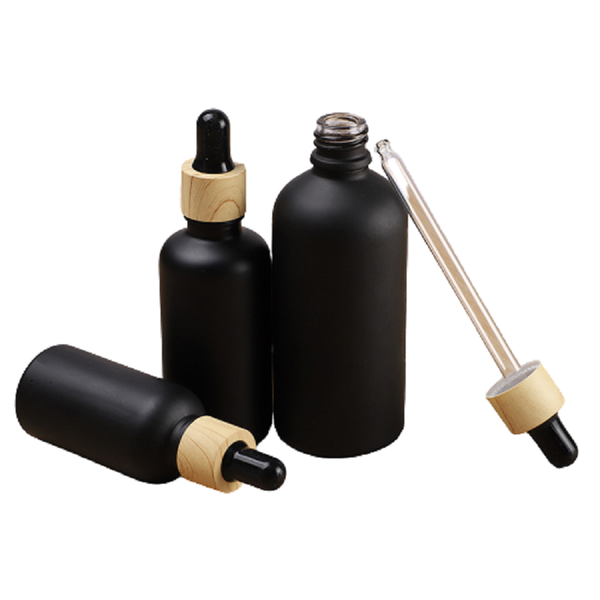

storage bottles & jars 5/10/15/20ml essential oil bottle vial cosmetic container packaging with pipette black frosted 30ml glass dropper