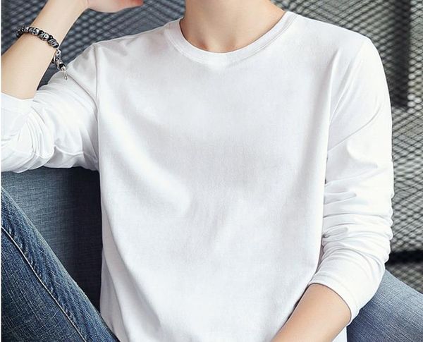 

men's t-shirts 2021 arrival long sleeve t shirts o neck for men, White;black