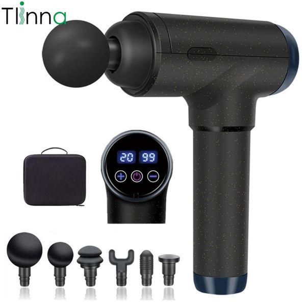 

massage gun electric fascia deep muscle massager body neck pain with portable bag 6 heads relaxation slimming