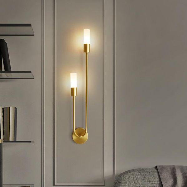 

wall lamps all copper bedroom bedside lamp nordic double headed postmodern simple fashion living room study decorative