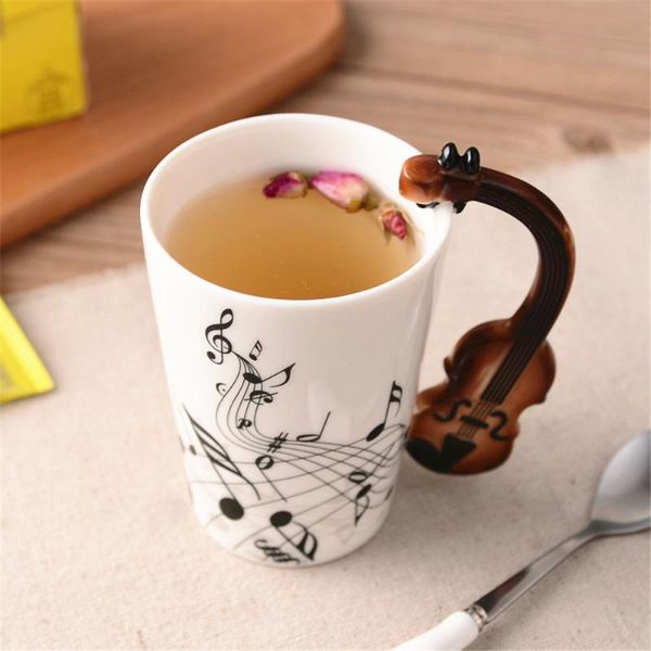 

cup 300ml coffee mug music violin funny ceramic creative cute eco friendly mugs for tea breakfast milk
