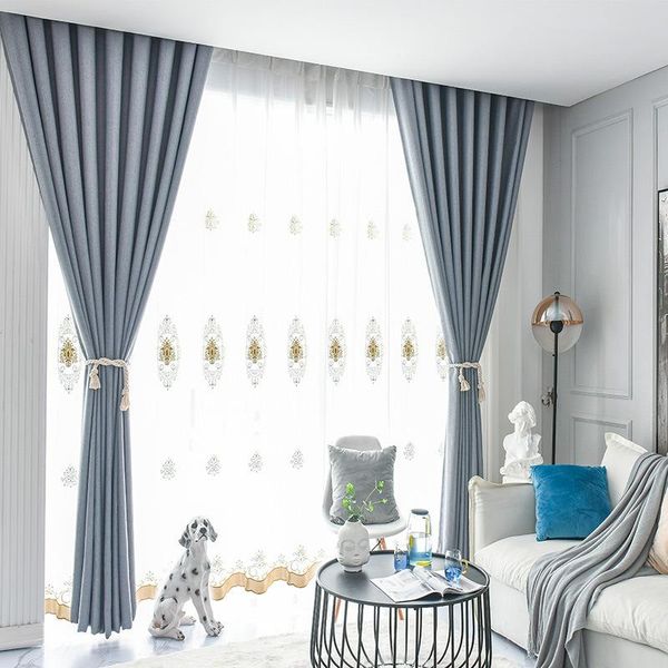 

nordic simple light luxury curtains jacquard solid color blackout for living room and bedroom curtain & drapes