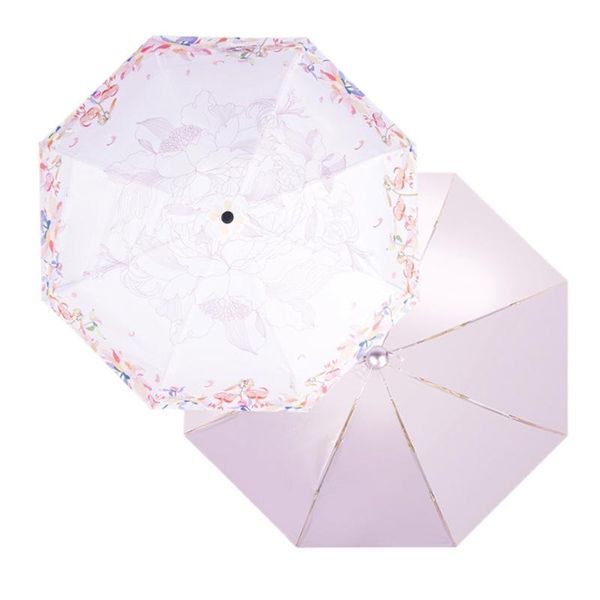 

umbrellas mini pocket umbrella sea of flowers parasol folding rainy female sunshade women