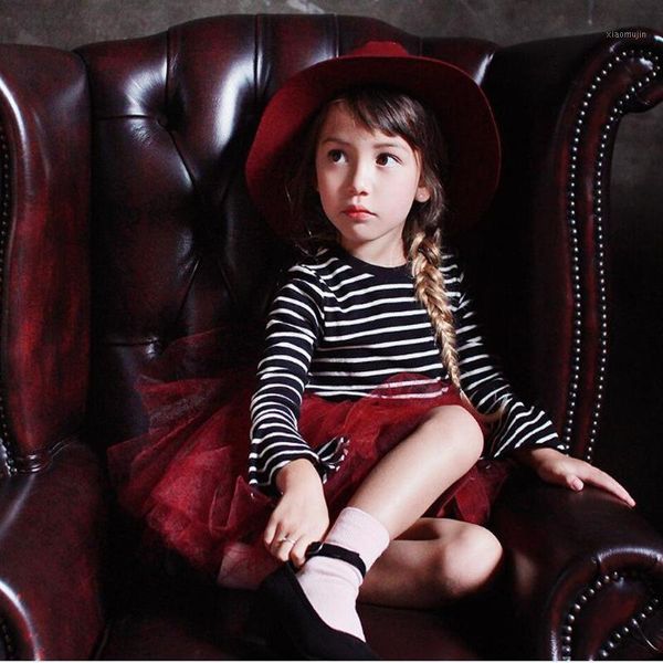 

girl's dresses girls dress 2021 autumn winter england korean style clothes holiday party wear lace birthday gifts for girl, Red;yellow