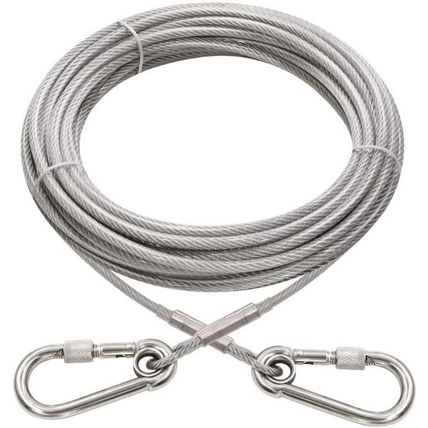 

dog collars & leashes steel wire tie out cable leash heavy duty reflective trolley training lead for large dogs