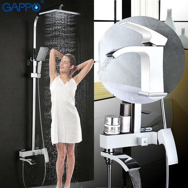 

shower faucets bath set white bathroom mixer bathtub rainfall basin faucet sets