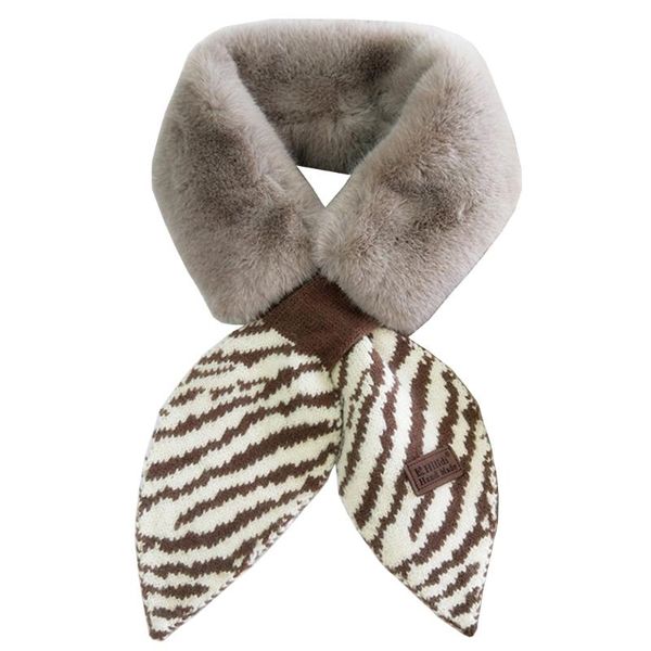 

scarves winter women faux fur scarf knitted neck-cross collar wraps shawl warm plush patchwork snood sjaals voor dames echarpe femme, Blue;gray