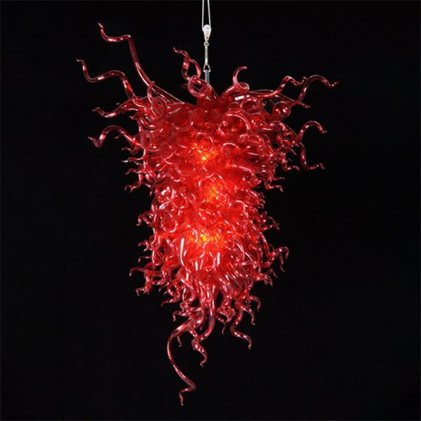 

modern chandelier pendant lamps red colored crystal lighting hand blown glass chandeliers lights 60cm wide and 120 cm high for home bedroom