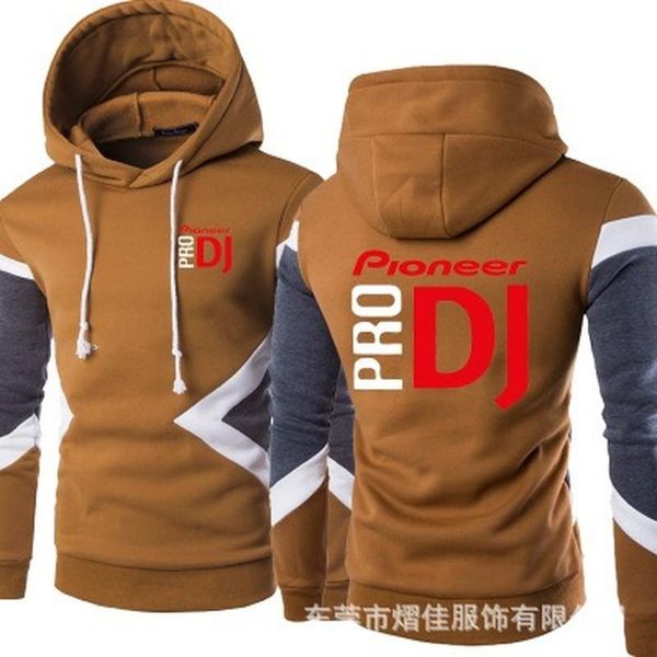 

men's hoodies & sweatshirts 2021 spring autumn fashion men pullover pioneer pro dj patchwork casual cotton clothing 5 colors, Black