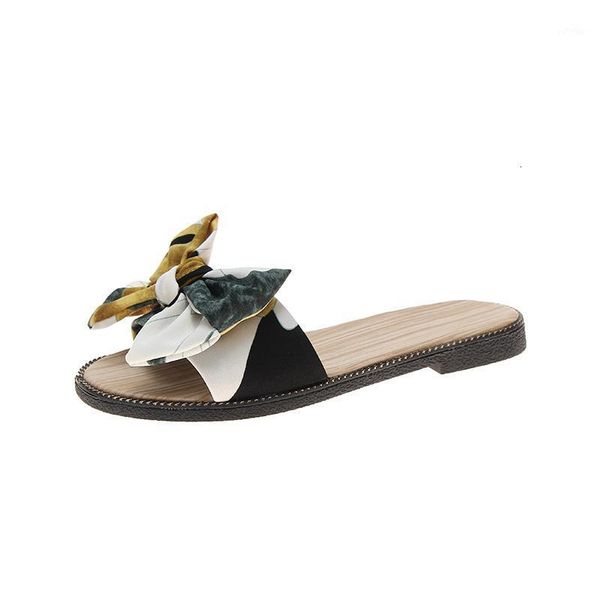 

slippers style slipper women's outer wear fashion sandals flat bow slippers1 nlz4, Black