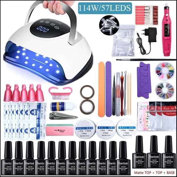 

nail art kits professional manicure kit 12pcs complete polish, beginner, home, beginner potherapy machine lamp
