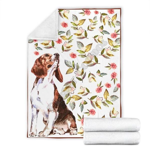 

blankets floral beagle fleece blanket dog printed adults/kids sherpa