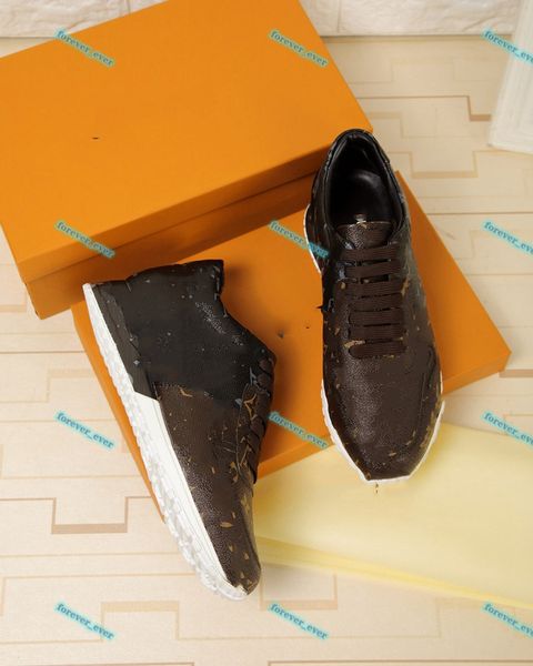 

2021 fashion leather plus run away designer sneaker for men with original box runner outdoors chaussures pour hommes shoes 38-46, Black